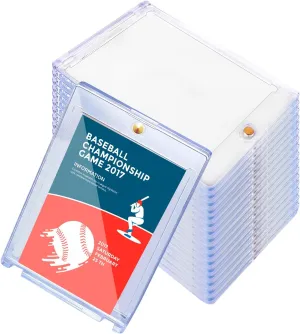 50 Pcs 130 Pt Acrylic Magnetic Card Holders One Touch Card Holder Clear Card Protectors Hard Plastic Magnetic Card Case for Sports Baseball Trading Card Storing Displaying(2.5 x 3.54 Inch)