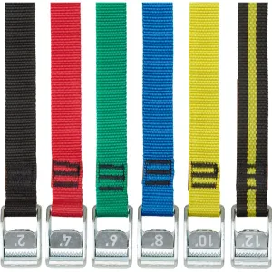 6ft Green Color-Coded Tie-down Straps, 1in
