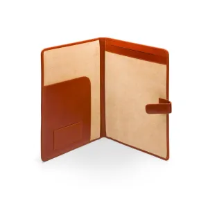 A4 Leather Conference Folder With Tab Closure - Light Tan