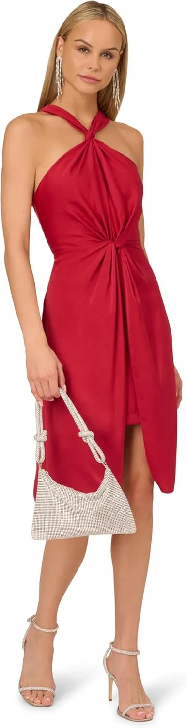 Adrianna Papell Women's Woven Halter Short Dress
