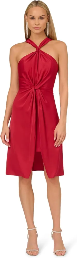 Adrianna Papell Women's Woven Halter Short Dress