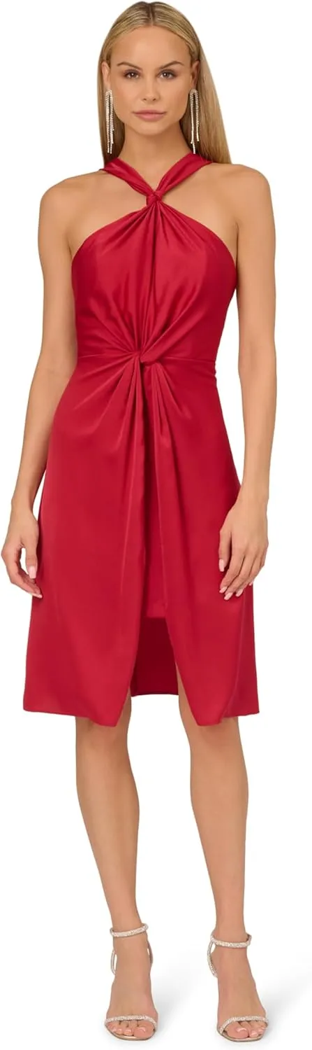 Adrianna Papell Women's Woven Halter Short Dress