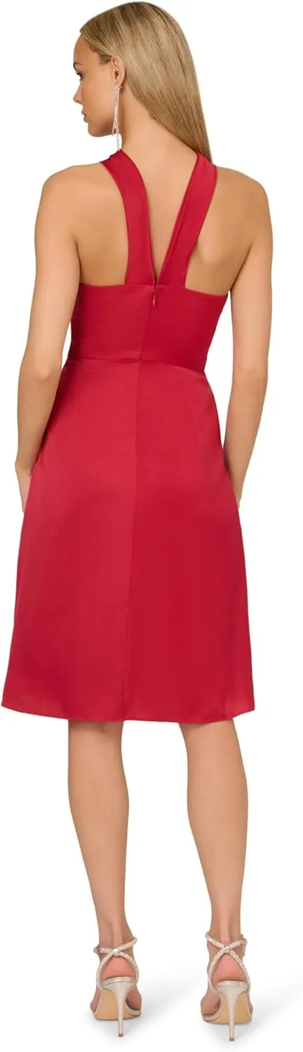 Adrianna Papell Women's Woven Halter Short Dress