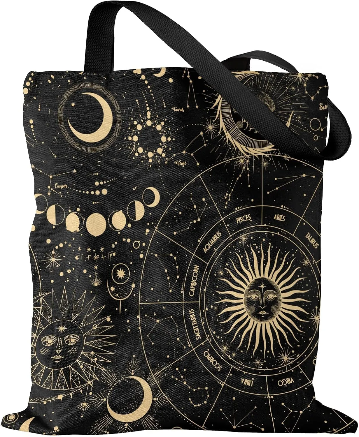Aesthetic Canvas Tote Bag - Reusable Shoulder Tote Bag for Women Lady Casual Vacation, Shopping, Work, Gym