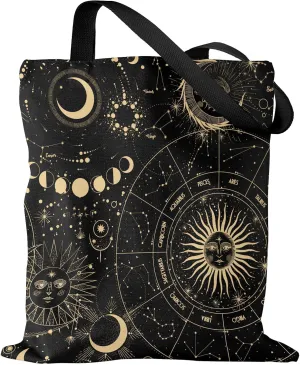Aesthetic Canvas Tote Bag - Reusable Shoulder Tote Bag for Women Lady Casual Vacation, Shopping, Work, Gym