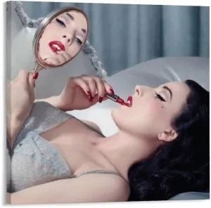 American Artist Dita Von Teese Art Poster (2) Wall Poster Art Canvas Printing Living Room Office Bedroom Aesthetic Poster 8x8inch(20x20cm) Frame-style