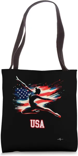 American Flag Gymnastics Apparel Tote Bag