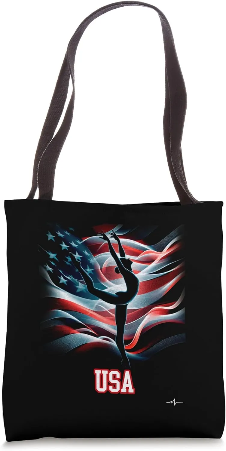 American Flag Gymnastics Apparel Tote Bag