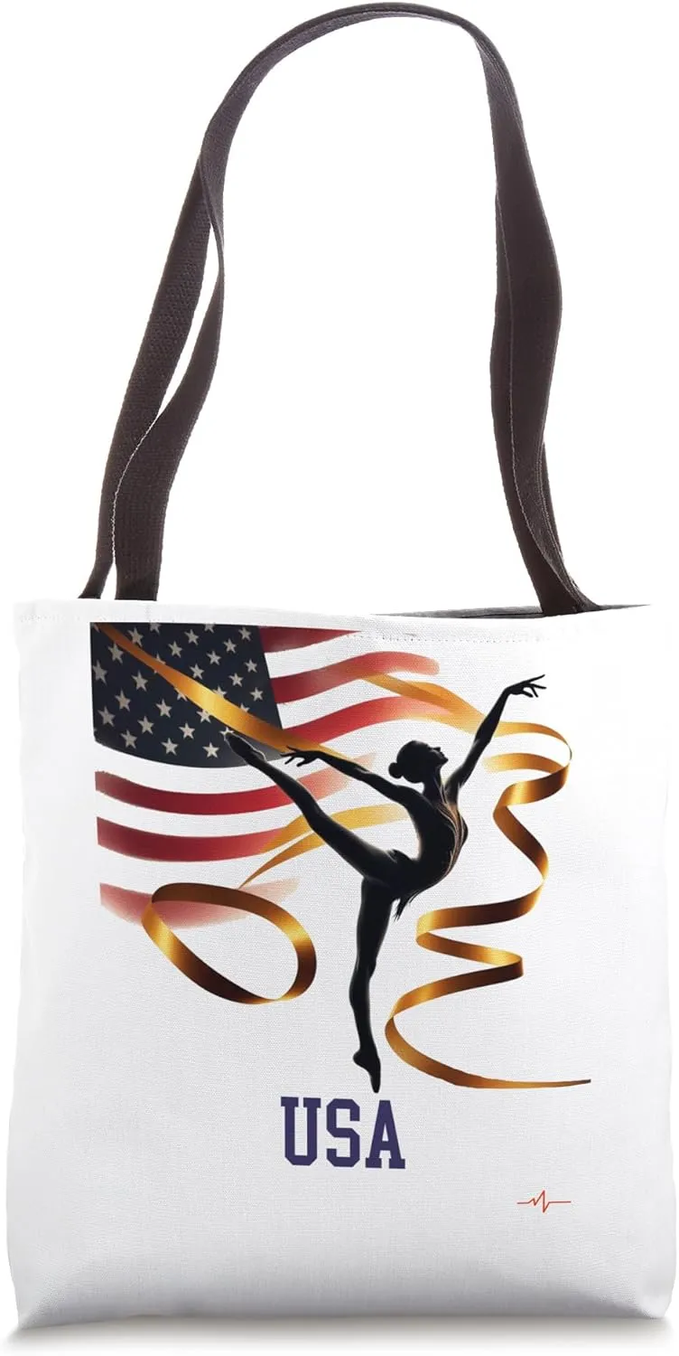 American Flag Gymnastics Apparel Tote Bag