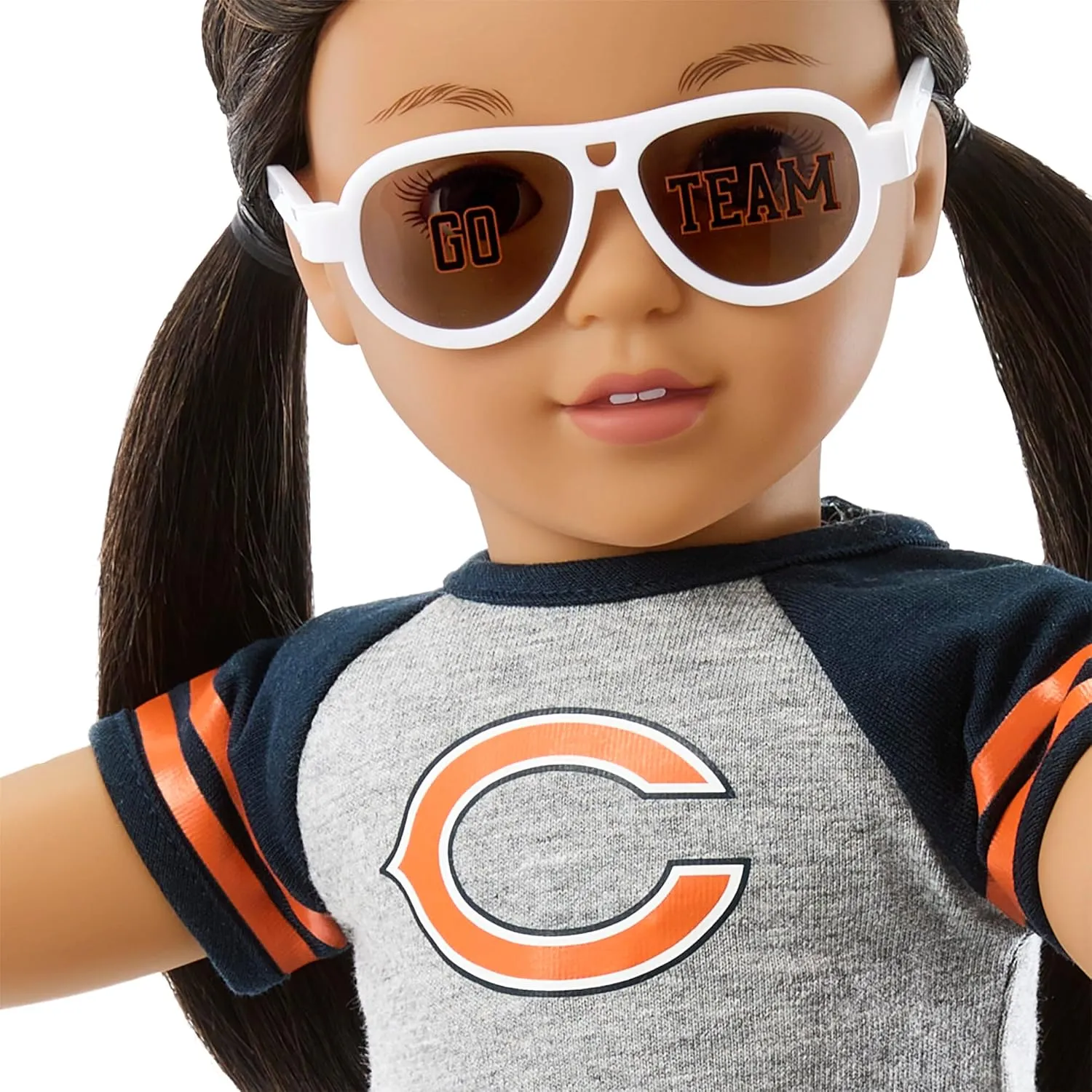 American Girl Chicago Bears 18 inch Doll Fan Outfit and Accessories, Navy and Orange, 6 pcs, Ages 6 
