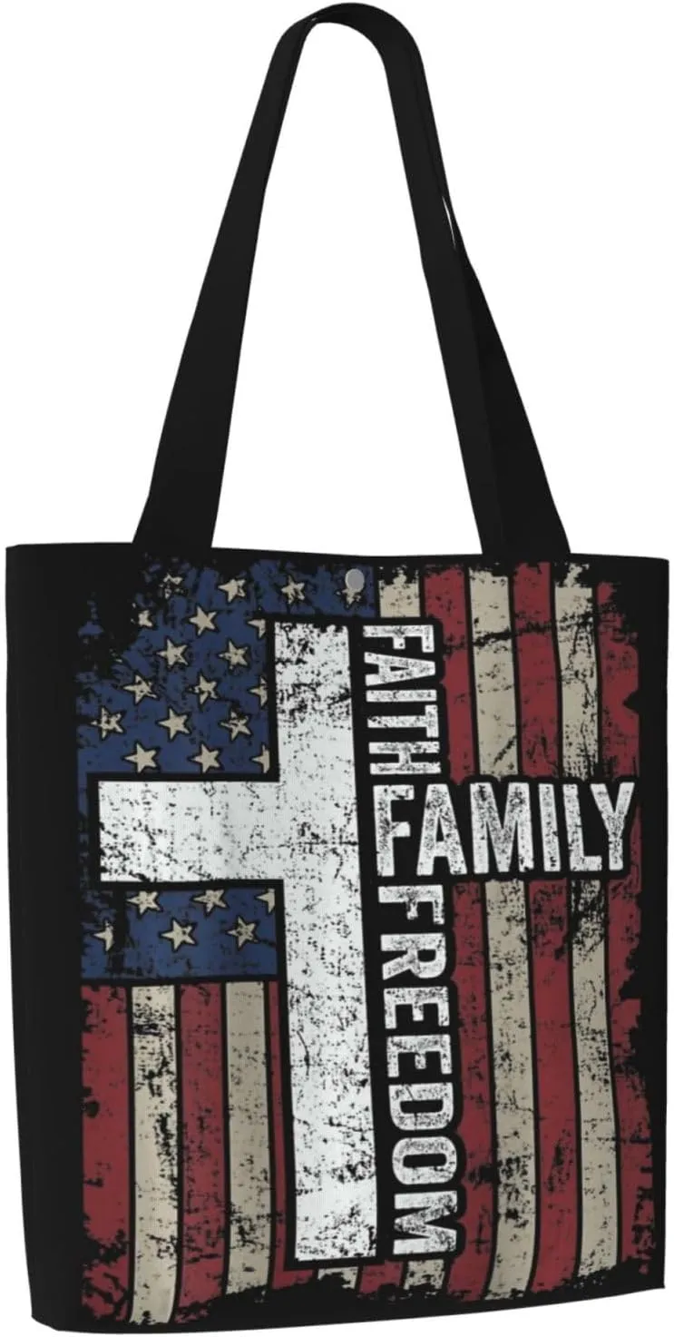 American Mexican Flag Canvas Totes Bag Shoulder Bags Shopping Crossbody Work Bag 13.8 X 15.4 inch