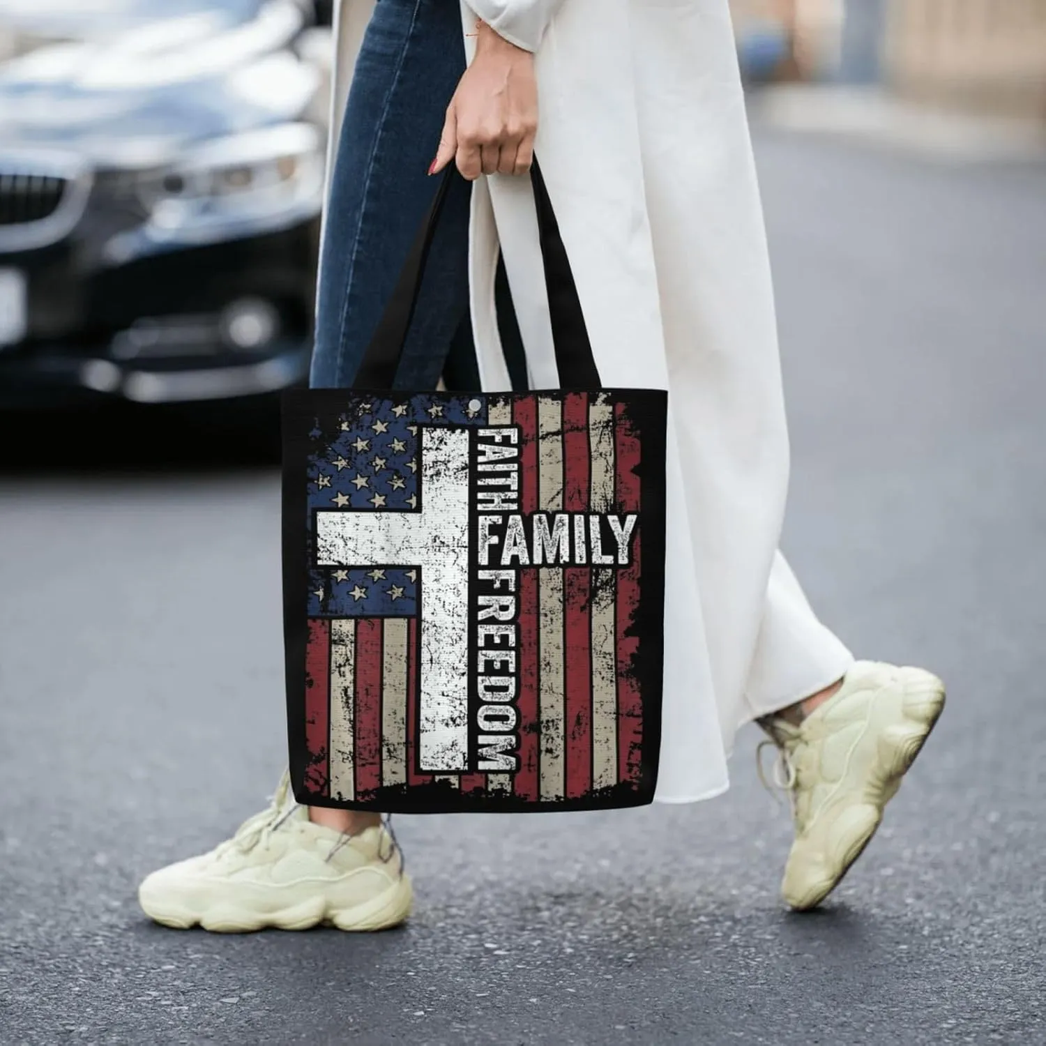 American Mexican Flag Canvas Totes Bag Shoulder Bags Shopping Crossbody Work Bag 13.8 X 15.4 inch