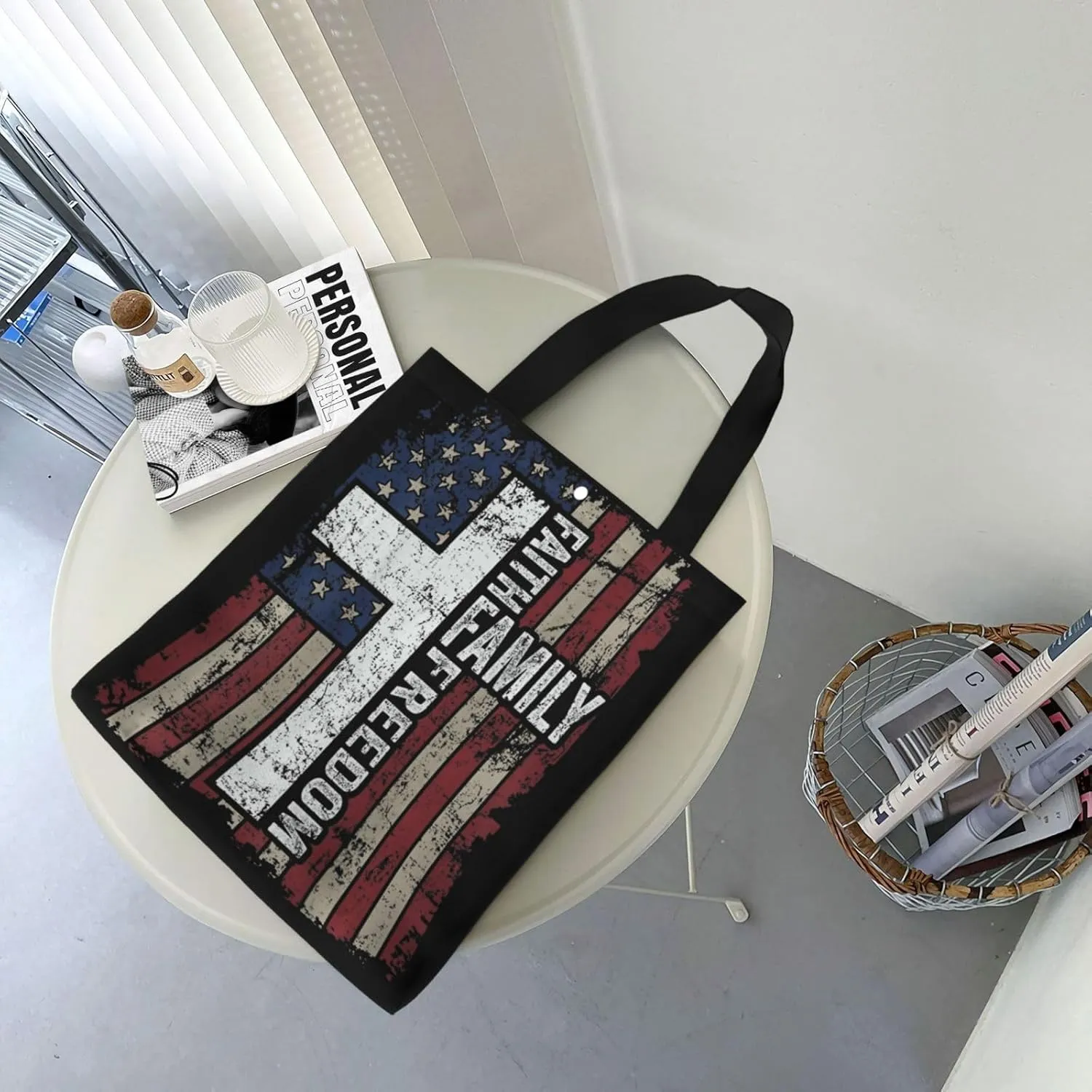 American Mexican Flag Canvas Totes Bag Shoulder Bags Shopping Crossbody Work Bag 13.8 X 15.4 inch