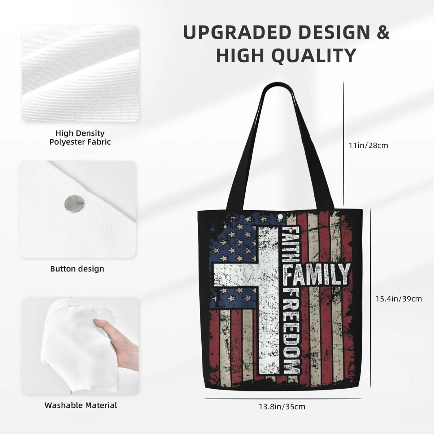 American Mexican Flag Canvas Totes Bag Shoulder Bags Shopping Crossbody Work Bag 13.8 X 15.4 inch