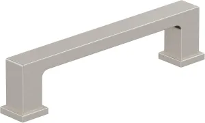 Amerock 10BX37031G10 | Satin Nickel Cabinet Pull | 3-3/4 inch (96mm) Center-to-Center | 10 Pack | Bridgeport | Furniture Hardware