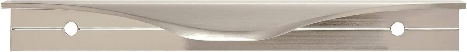 Amerock | Cabinet Edge Pull | Satin Nickel | 4-3/16 inch (106 mm) Center to Center | Aloft | 1 Pack | Drawer Pull | Drawer Handle | Cabinet Hardware