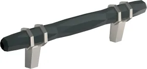 Amerock | Cabinet Pull | Black Bronze/Satin Nickel | 3-3/4 inch (96 mm) Center-to-Center | London | 1 Pack | Drawer Pull | Drawer Handle | Cabinet Hardware