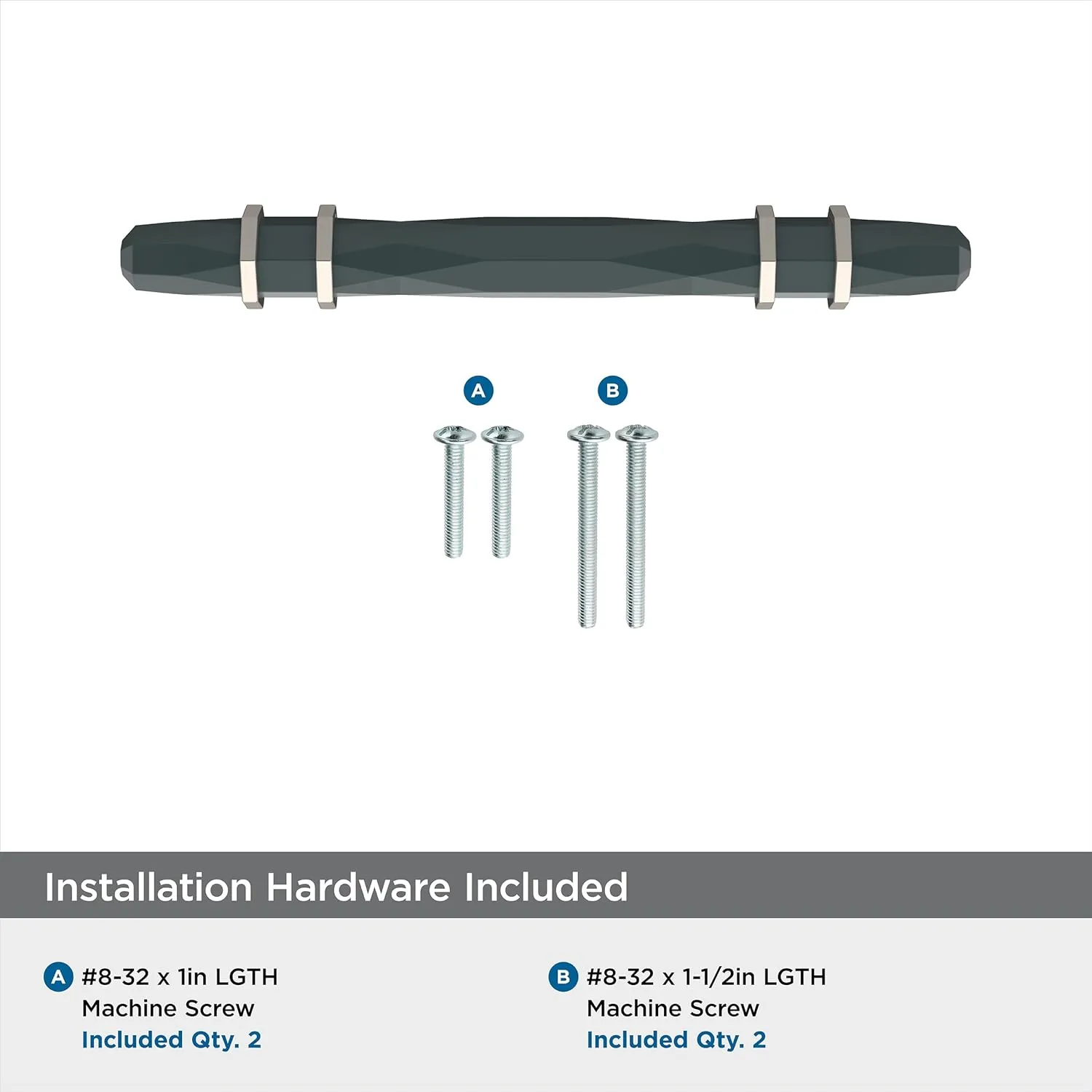 Amerock | Cabinet Pull | Black Bronze/Satin Nickel | 3-3/4 inch (96 mm) Center-to-Center | London | 1 Pack | Drawer Pull | Drawer Handle | Cabinet Hardware