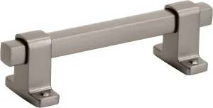 Amerock | Cabinet Pull | Black Brushed Nickel | 3-3/4 inch (96 mm) Center-to-Center | Rockwell | 1 Pack | Drawer Pull | Drawer Handle | Cabinet Hardware