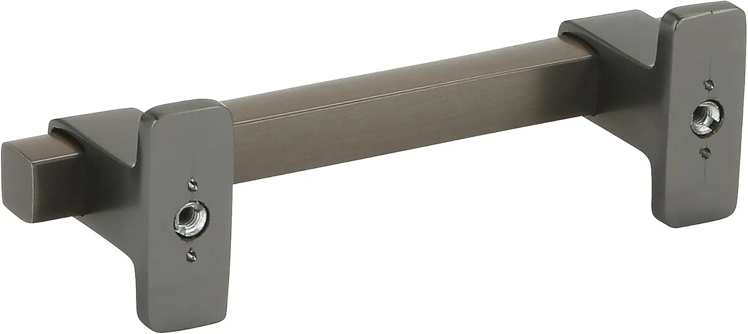 Amerock | Cabinet Pull | Black Brushed Nickel | 3-3/4 inch (96 mm) Center-to-Center | Rockwell | 1 Pack | Drawer Pull | Drawer Handle | Cabinet Hardware