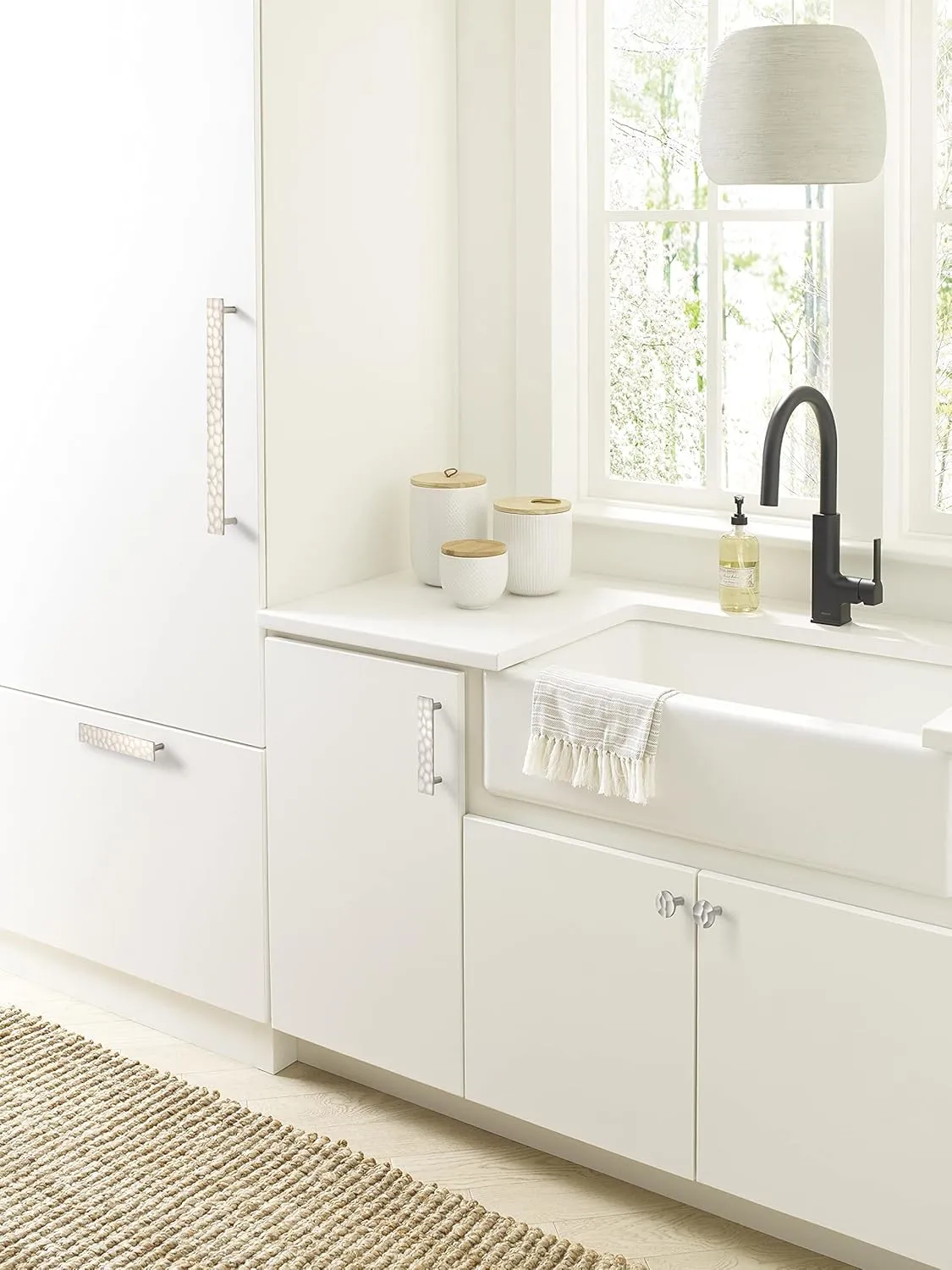 Amerock | Cabinet Pull | Satin Nickel | 3-3/4 inch (96 mm) Center to Center | Kamari | 1 Pack | Drawer Pull | Drawer Handle | Cabinet Hardware