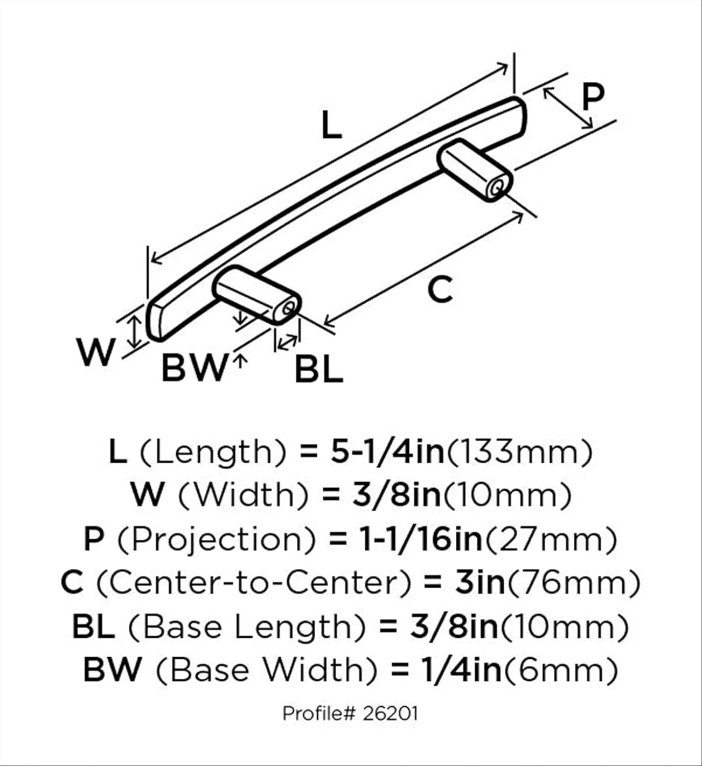 Amerock | Cabinet Pull | Satin Nickel | 3 inch (76 mm) Center to Center | Cyprus | 10 Pack | Drawer Pull | Drawer Handle | Cabinet Hardware