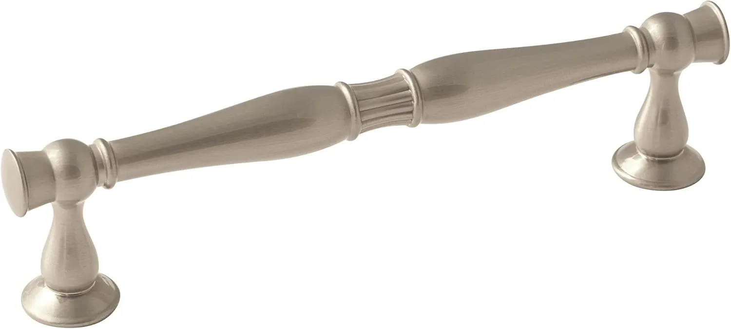 Amerock | Cabinet Pull | Satin Nickel | 5-1/16 inch (128 mm) Center to Center | Crawford | 1 Pack | Drawer Pull | Drawer Handle | Cabinet Hardware