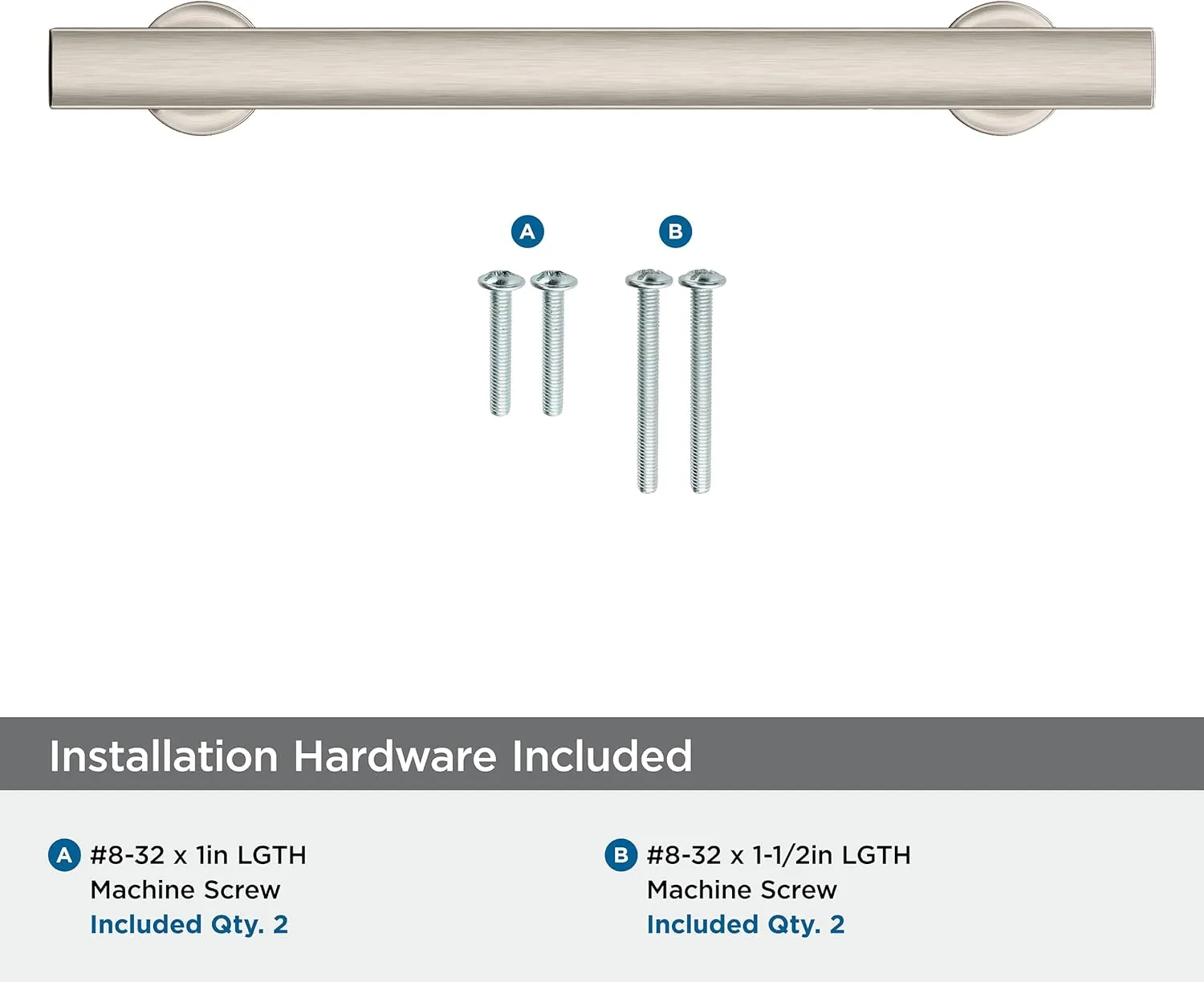 Amerock Corp BP37105G10 Everett Pull, 5-1/16 in (128 mm) Center-to-Center, Satin Nickel