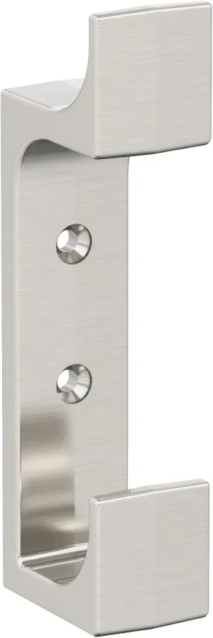Amerock H37009G10 | Bray Double Prong Decorative Wall Hook | Satin Nickel Hook for Coats, Hats, Backpacks, Bags | Hooks for Bathroom, Bedroom, Closet, Entryway, Laundry Room, Office