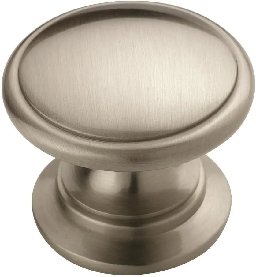 Amerock Ravino 1-1/4 inch (32mm) Diameter Satin Nickel Cabinet Knob - 10 Pack