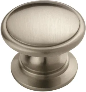 Amerock Ravino 1-1/4 inch (32mm) Diameter Satin Nickel Cabinet Knob - 10 Pack