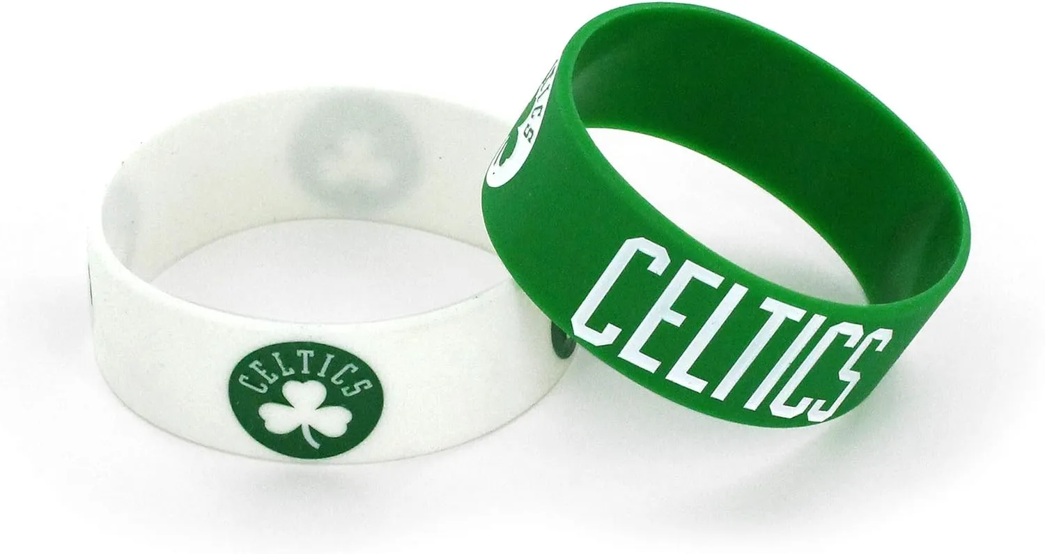 Aminco Unisex Silicone Rubber Set, 2-Pack Sports-fan-bracelets, Team Color, Boston Celtics US