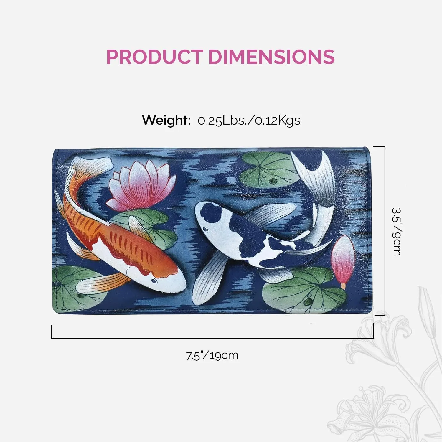 Anna by Anuschka Women's Hand Painted Leather Two-fold Clutch Wallet