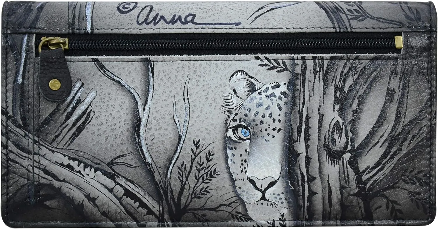 Anna by Anuschka Women's Hand Painted Leather Two-fold Clutch Wallet