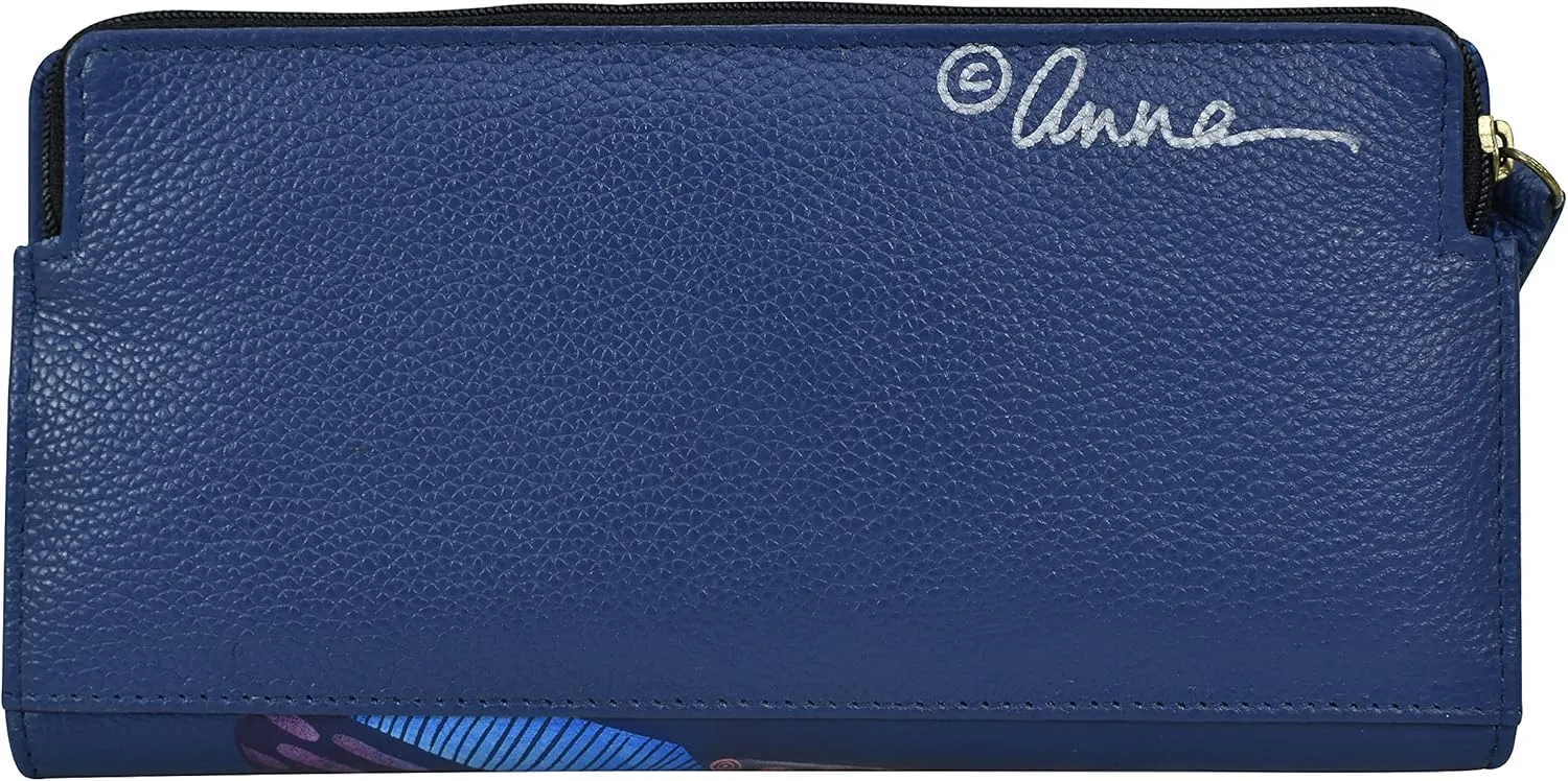 Anna by Anuschka Women's Hand Painted Leather Two Fold Wallet