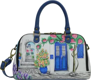 Anna by Anuschka Women's Hand-Painted Leather Wide Organizer Satchel