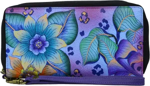 Anna by Anuschka Women's Hand Painted Leather Zip-Around Clutch Wallet