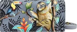 Anna by Anuschka Women's Original Leather Hand-Painted Wallet on a String