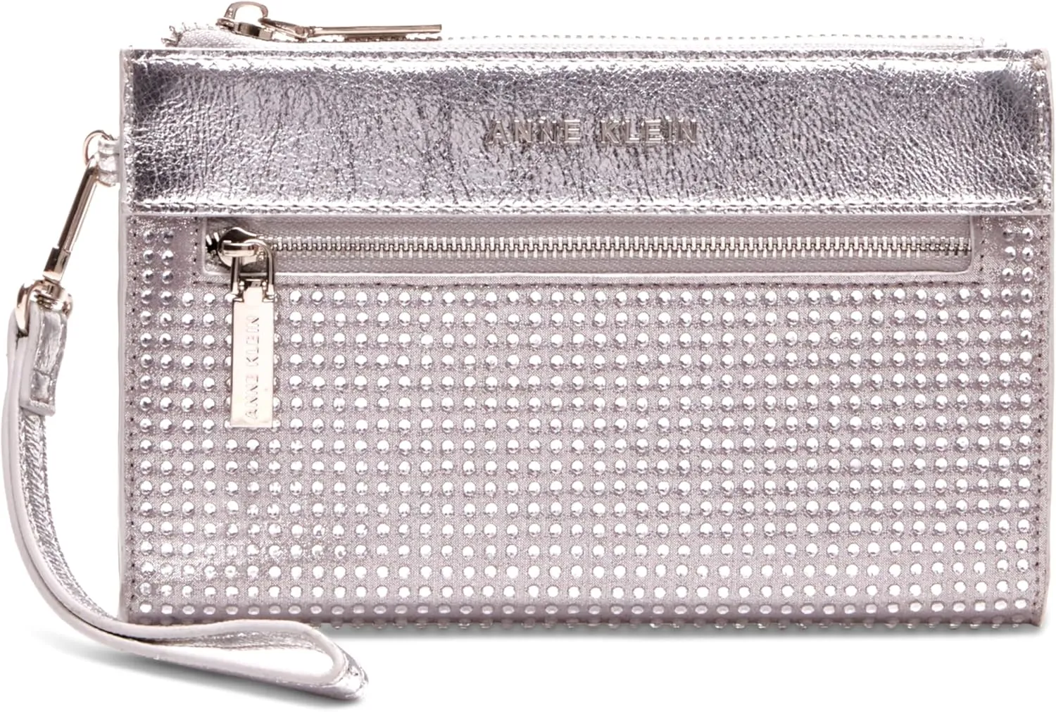 Anne Klein Ak 2 Piece Gift Set with Rhinestone Zip Clutch and Card Case
