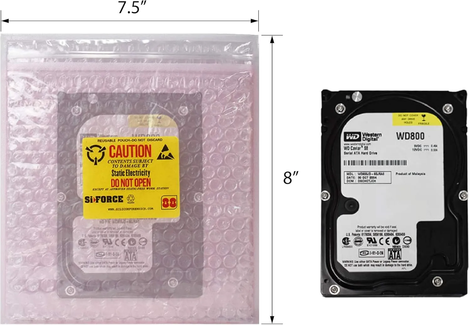 Anti Static Bubble Bags, Resealable Static Shielding Bag, Reusable for Sensitive Electronic Components (Small Qty 10)