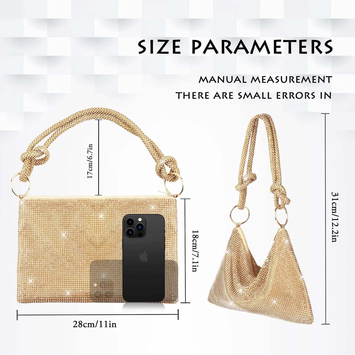 AOYUNHUI Hand Bags Purses for Women Rhinestone Bag Clutch Purses Party Wedding
