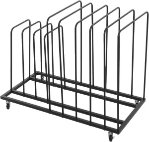 Art Storage Rack with Wheels 10 Section Art Drying Rack Metal Storage Stand Rolling Art Painting Display Rack for Canvas Boards, Panel, Crafts Drying and Paintings Display (Black)