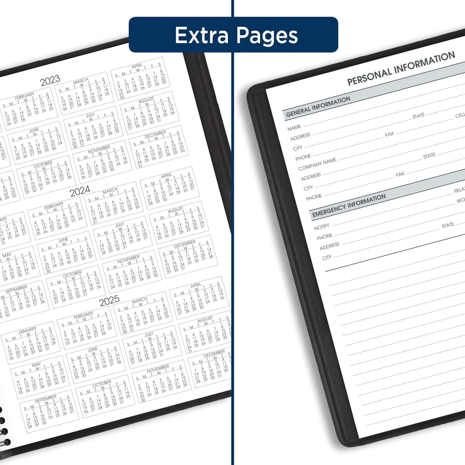 AT-A-GLANCE 2024 Weekly Planner, Quarter-Hourly Appointment Book, 7" x 8-3/4", Medium, Telephone/Address Pages, Black (709510524)