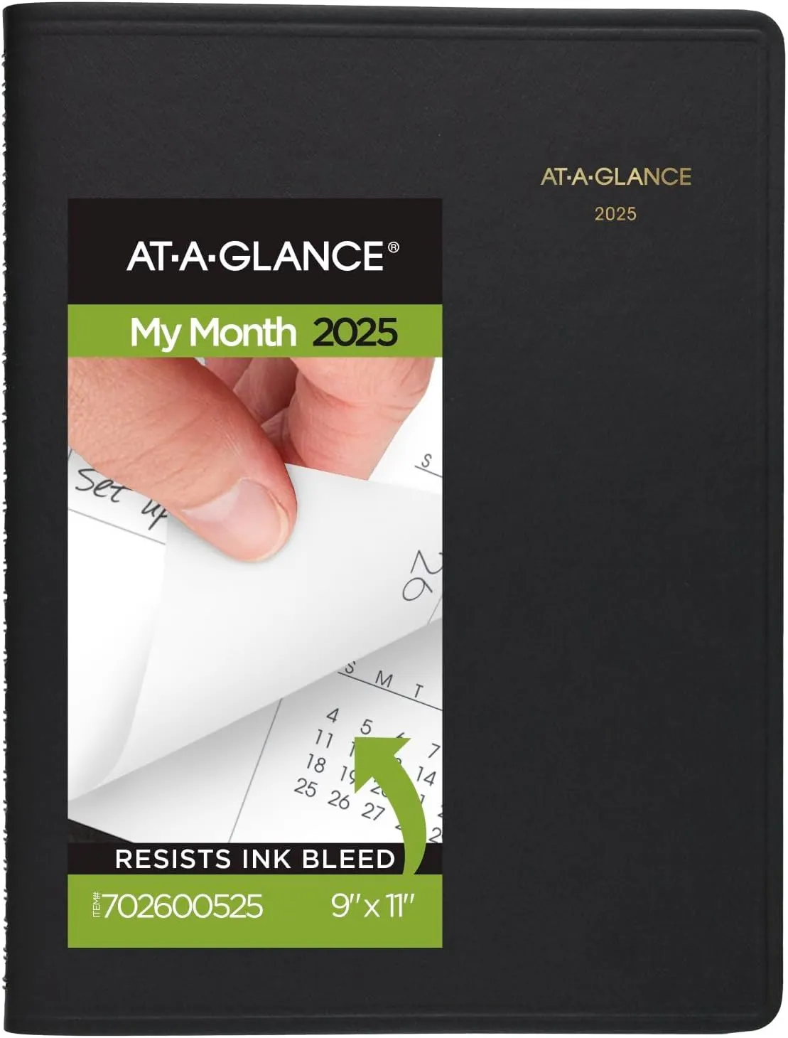 AT-A-GLANCE 2025 Planner, Monthly, 9" x 11", Large, 15 Months, Black (702600525)