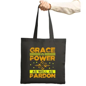 Attitude of Pardon Grace Gifts Ideal Present for Christian Navy Black Multicolor Canvas Tote Bag