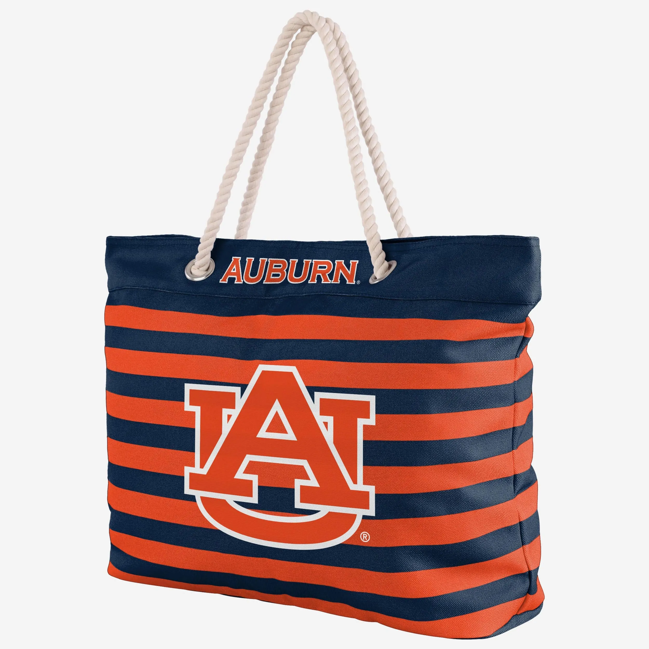 Auburn Tigers Nautical Stripe Tote Bag