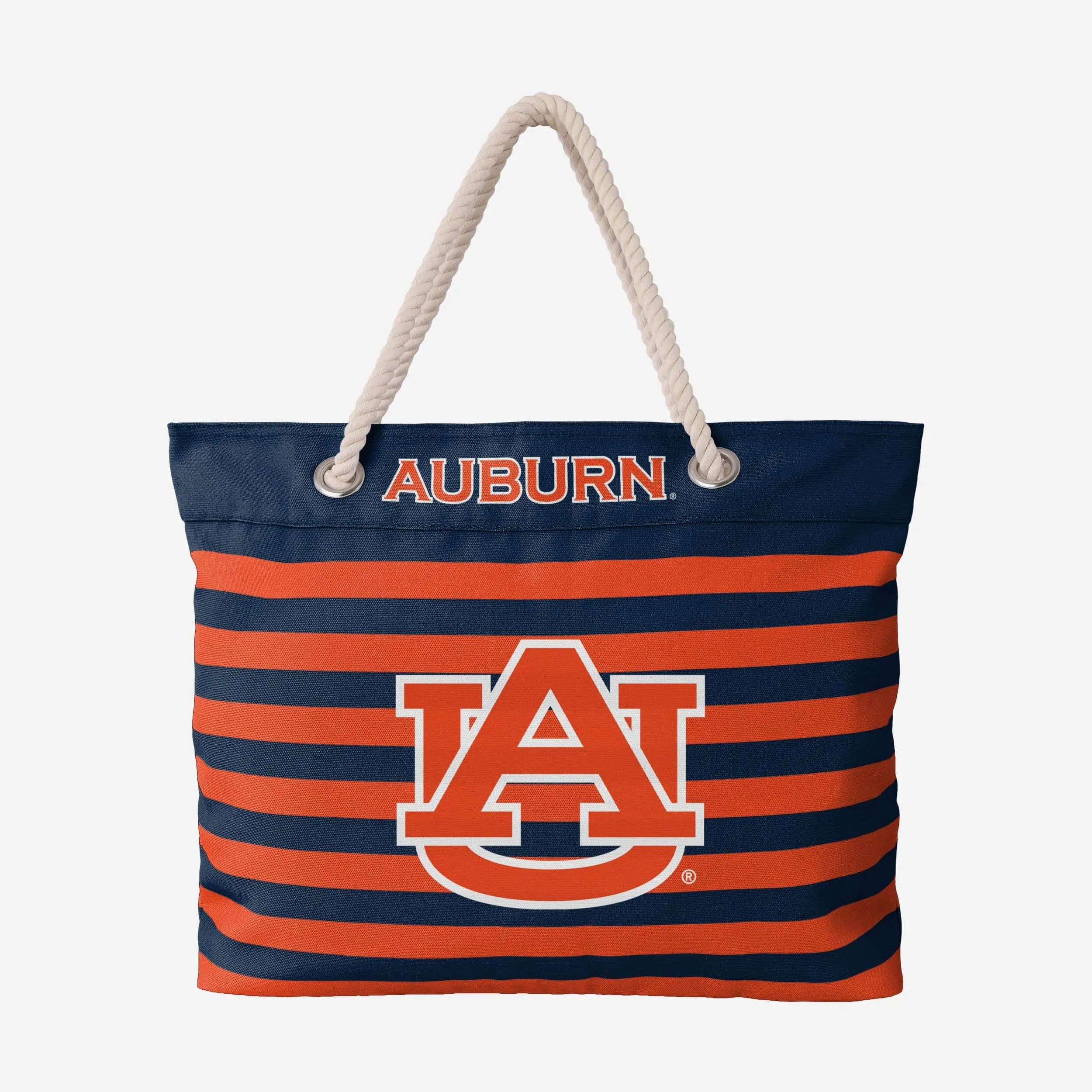 Auburn Tigers Nautical Stripe Tote Bag