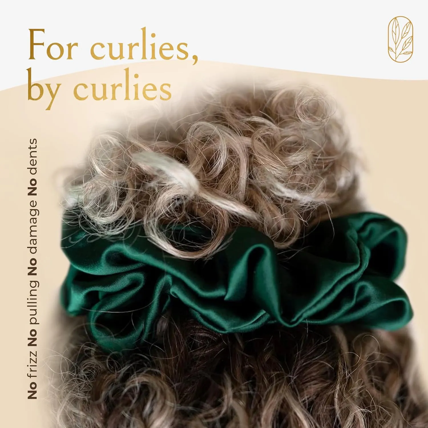 Authentic Mulberry Silk Extra Large Scrunchies for Women, Anti Breakage Hair Ties for Curly Thick & Thin Hair, 100% Silk Scrunchie for Buns, Sleep & Ponytail, Emerald Dark Green - XL