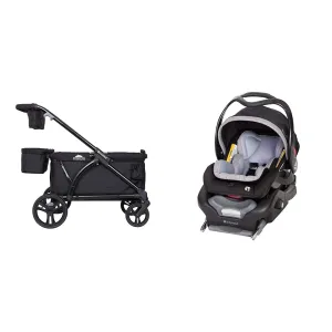 Baby Trend Expedition 2-in-1 Stroller Wagon Plus Ultra Black and Secure Snap Tech 35 Infant Car Seat Bundle