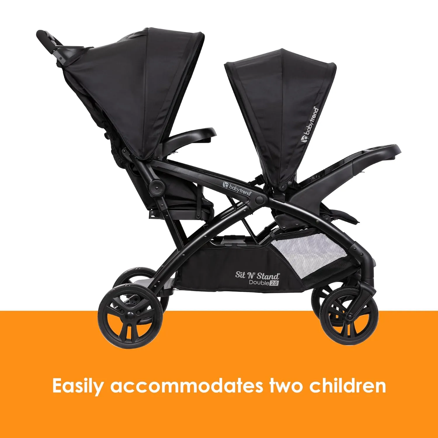 Baby Trend Sit N' Stand® Double 2.0 Stroller, Dash Black